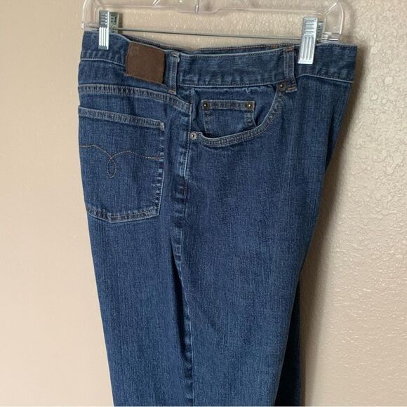 Lauren Jeans Co. Premium Blue Denim Straight Leg High Rise Jeans Size 14 Petite - Picture 6 of 11